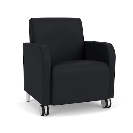 Lesro Siena Lounge Reception Guest Chair w/ Front Casters, 27 in W 29.5 in L 32.5 in H SN1101